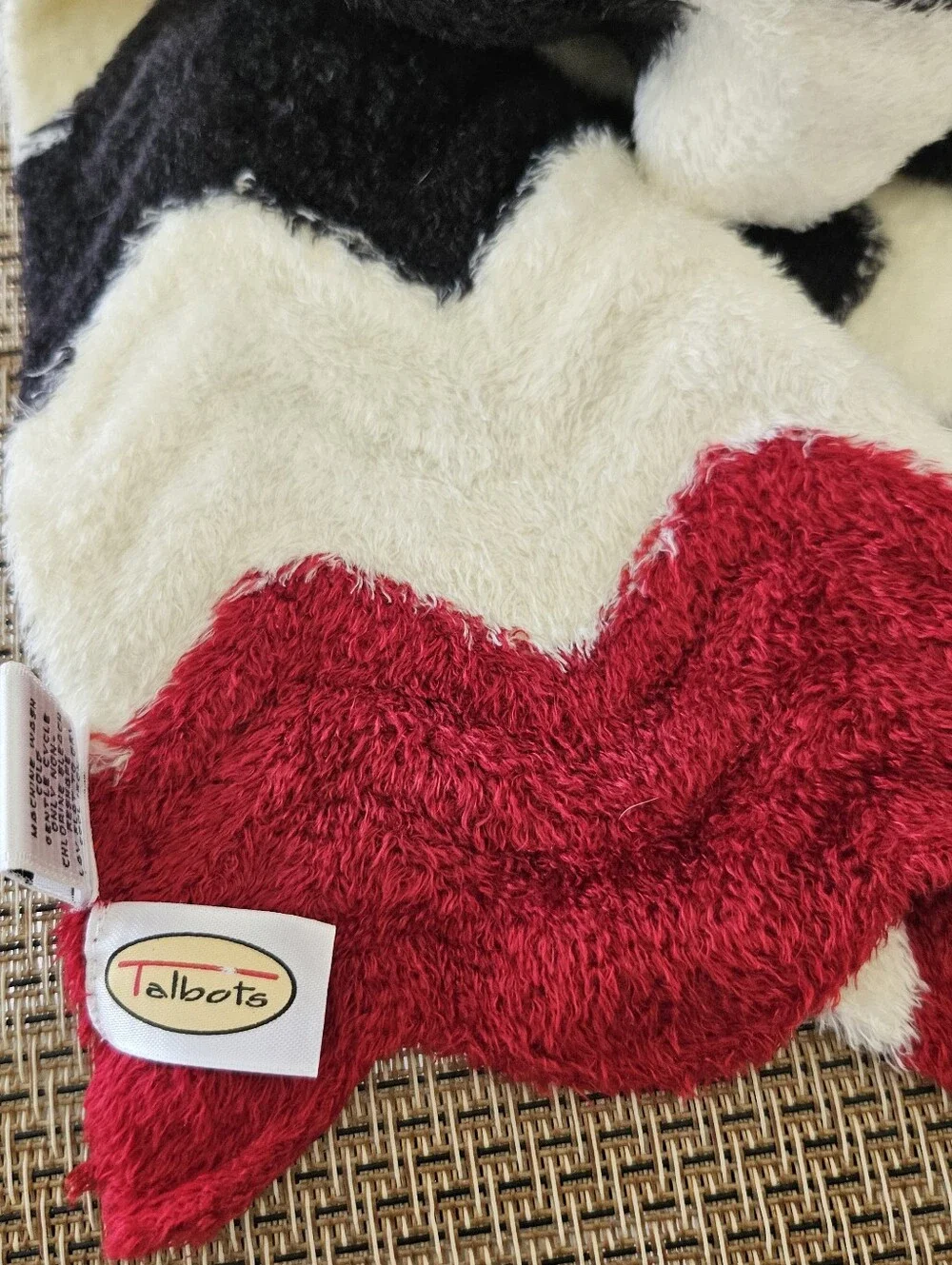 Talbots Scarf, Super Soft Scarf, Designer Scarf, Black Red & Offwhite Scarf